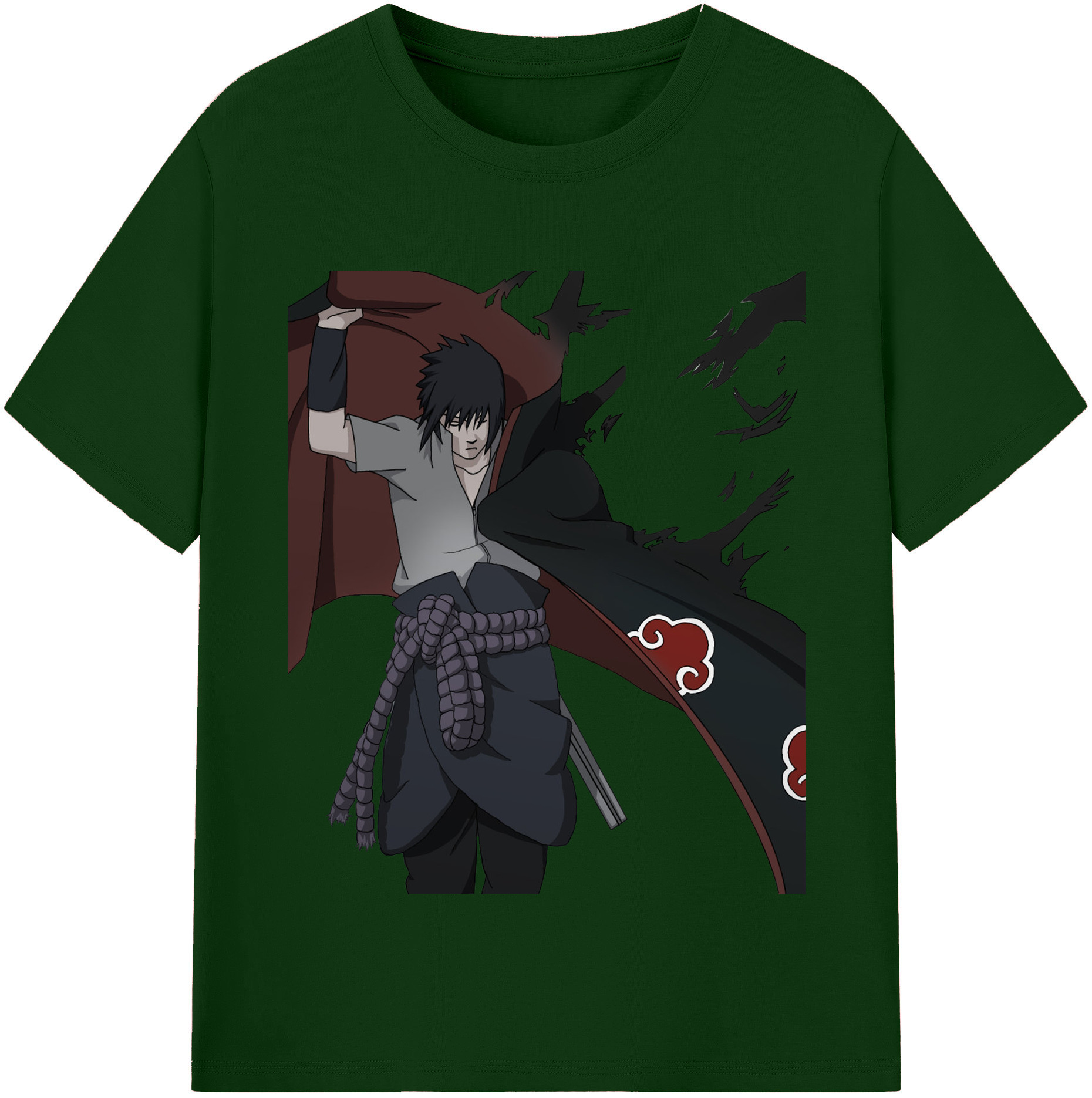 （画像用） NARUTO -ナルト- うちは サスケ Uchiha Sasuke 綿100％半袖Tシャツ（フロントプリント）